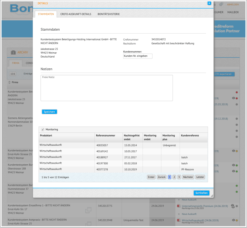 BoniCloud Archiv Detailansicht